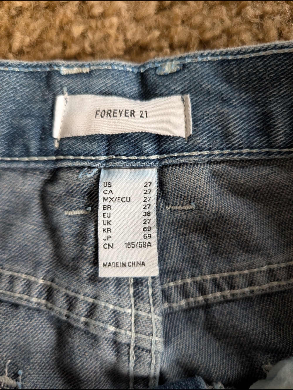 Forever 21 Wide Leg Cargo Jeans – Light Wash Baggy Y2K Streetwear - Picture 5 of 6